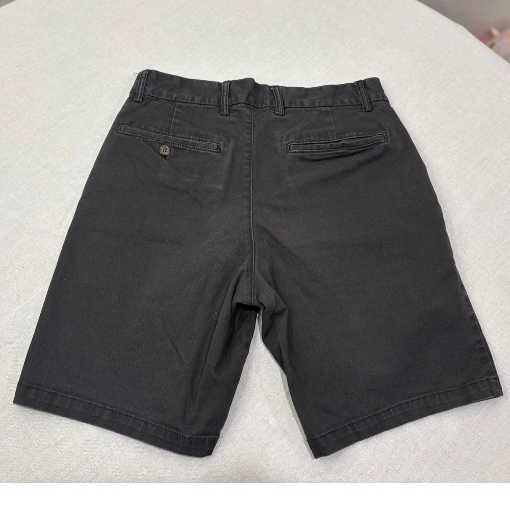 Old‎ Navy Men Slim Built In Flex Charcoal Gray Chino Flat Front Shorts Size 30